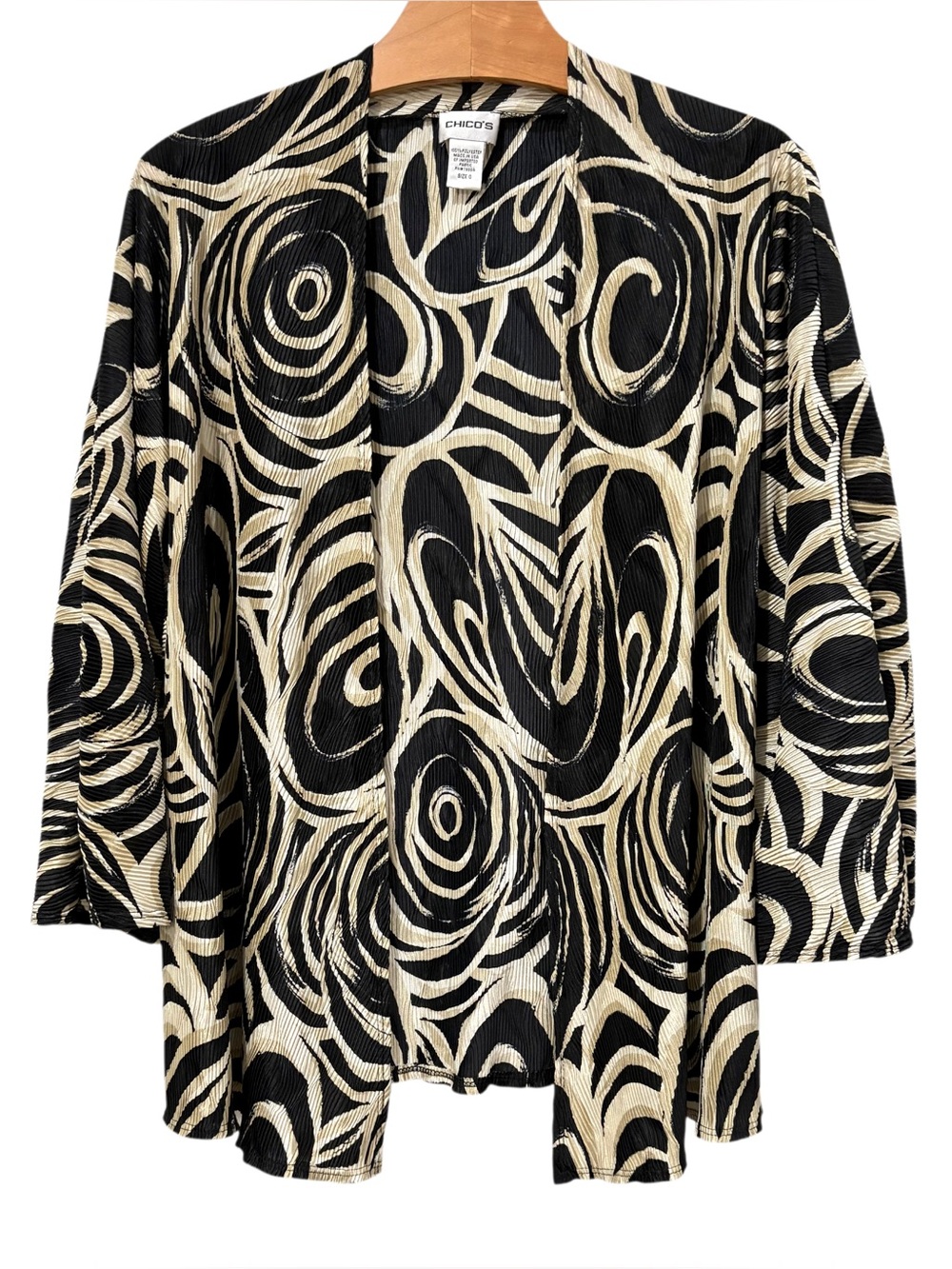 Chico's 0 Travelers Waterfall Open Front Jacket Topper